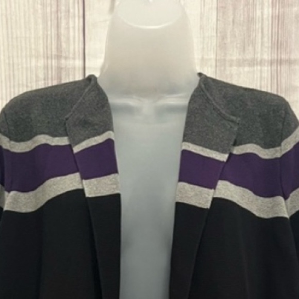 Calvin Klein Striped Open Front Cardigan Sweater Size Medium - Picture 7 of 8